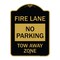 Signmission Designer Series Sign No Parking Tow-Away Zone, Black & Gold Aluminum Sign, 18" x 24", BG-1824-23605 A-DES-BG-1824-23605 - alternate 1